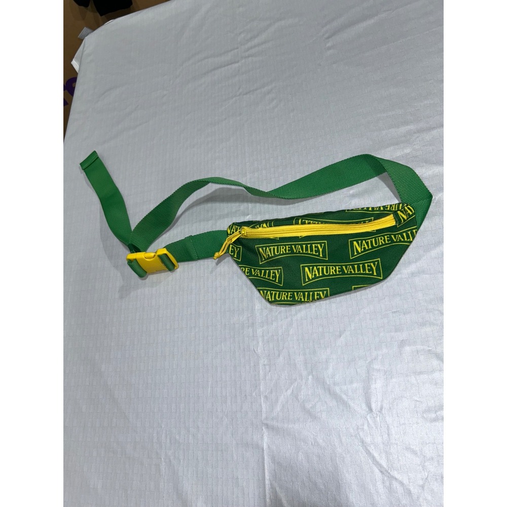 Nature Valley Fanny Pack Green Yellow‎ Logo Promo Waist Bag Belt Bag Adjustable